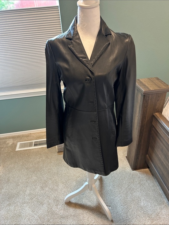 Kenneth Cole Jackets & Blazers - Kenneth Cole Black Leather Long Blazer
